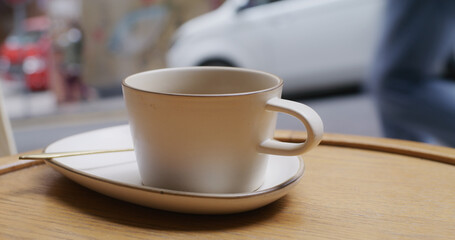 A cup of coffee at cafe
