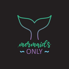 Mermaids only vector cute gradient tail icon
