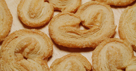 Heart shape baked Palmier cookies