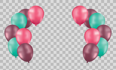 Happy Birthday balloons White celebration transparent background