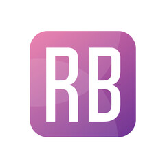 RB Letter Logo Design With Simple style