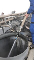 Cooling system for industrial heat exchangers. Industrial fan cooling tower.
