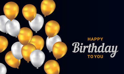 Happy Birthday background with illustrations balloon