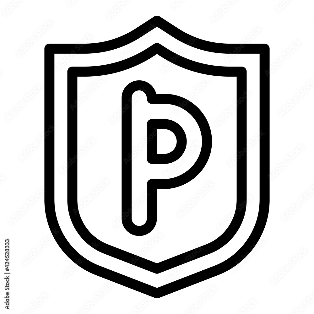 Poster parking indicator icon. outline parking indicator vector icon for web design isolated on white backg