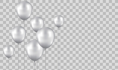 Happy Birthday balloons White celebration transparent background