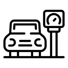 Parking area icon. Outline parking area vector icon for web design isolated on white background