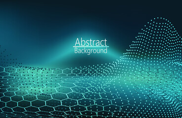 Music abstract background blue. Equalizer for music, showing sound waves with music waves. Vector illustration