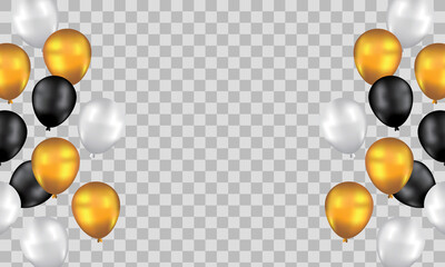 Happy Birthday balloons White celebration transparent background