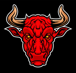 Bull head mascot. 