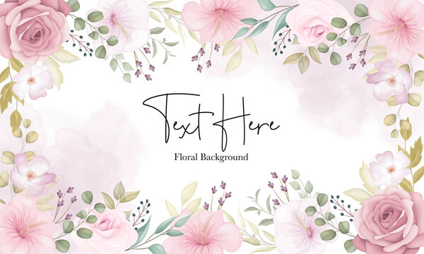 Beautiful soft floral background with dusty pink flowers