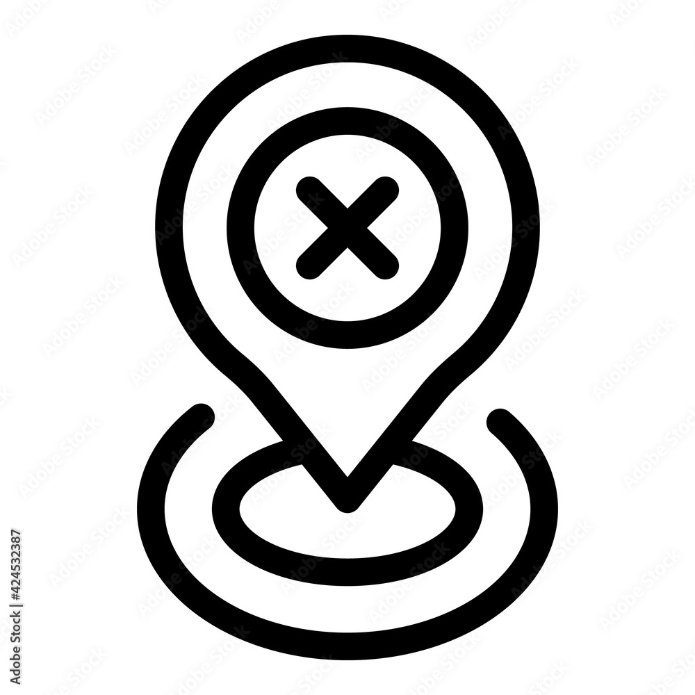 Poster delete point icon. outline delete point vector icon for web design isolated on white background