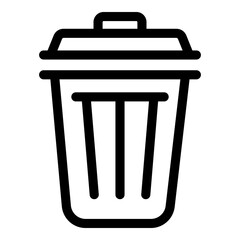 Computer trash icon. Outline computer trash vector icon for web design isolated on white background