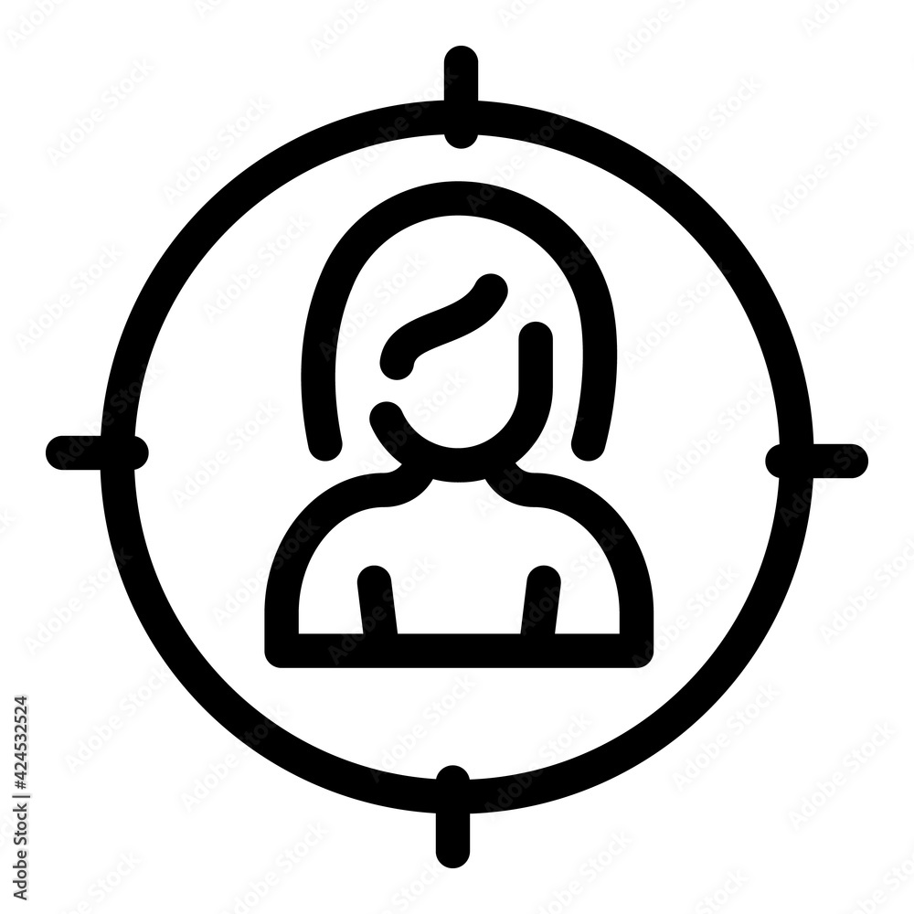 Poster target profile icon. outline target profile vector icon for web design isolated on white background
