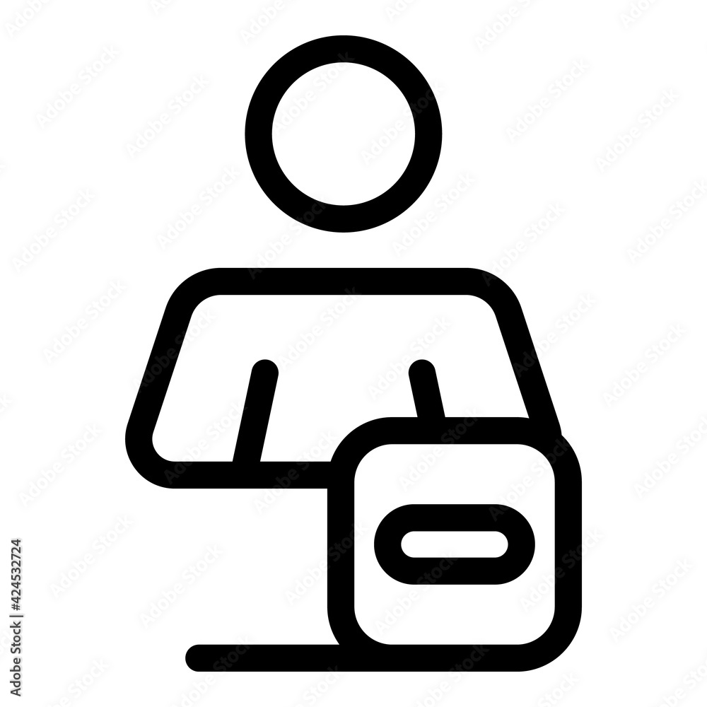 Poster reject user icon. outline reject user vector icon for web design isolated on white background
