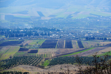 Fototapeta na wymiar Scenic landscape with Bagratashen village, Armenia-Georgia border