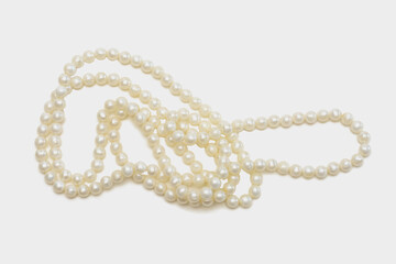 Pearl necklace. Isolated white background