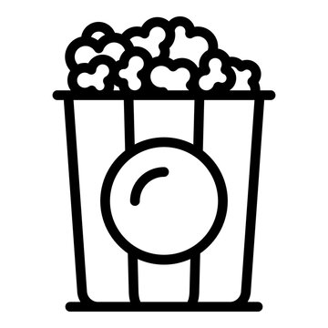 Carton popcorn icon. Outline carton popcorn vector icon for web design isolated on white background