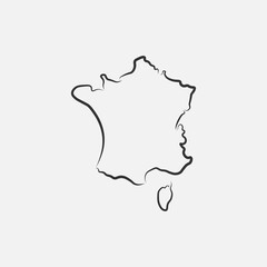 France map in line style. Vector illustration.