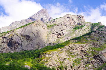 Mountain rocky peaks in the Cherek gorge