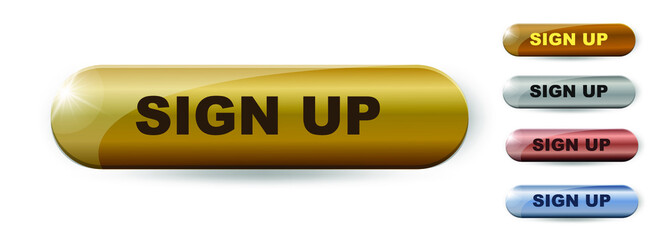 3d sign up button for web marketing design. Website design concept. Business technology. Digital marketing.