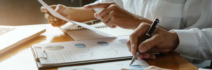 Investment planing and strategy concept, Financial data analysis graph business analytics and intelligence of finance performance.