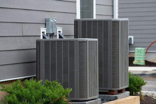 air conditioner near the house unit compressor cool fan
