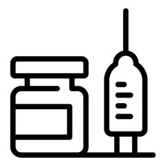 Vitamin syringe icon. Outline vitamin syringe vector icon for web design isolated on white background