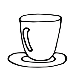 Doodle.Hand drawn coffee.Morning.Vector doodle illustration.