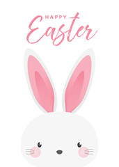 Cute Bunny Banner, Happy Easter Background, Easter Background, Easter Sunday Bunny, Holiday Background, Easter Greeting Card, Adorable Bunny Rabbit Animal Vector Illustration Background