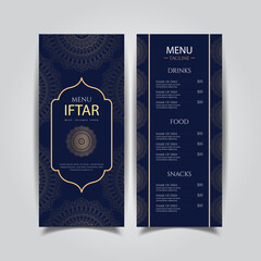 Iftar Menu Design for Ramadan Kareem, Karim, ramadan, ramadan Karim, islamic, eid, eid mubarak, Ramadan Mubarak, a menu for Islamic restaurant, iftar menu restaurant
