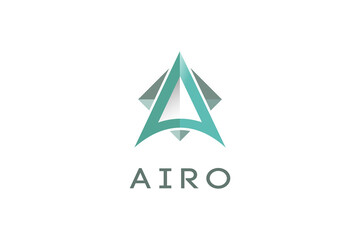 Letter A logo of air bus travelling 