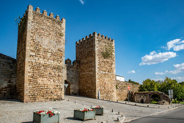 Gate in the old walls, in the historic town of Miranda do Douro, Portugal