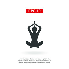web icon yoga sign isolated on white background. Simple vector illustration.
