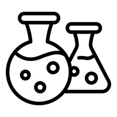 Test flask icon. Outline test flask vector icon for web design isolated on white background