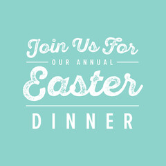 Obraz premium Join Us For Easter Dinner, Easter Dinner Invitation, Trendy Easter Banner, Easter Church Service, Online Church Service, Vector Illustration Background
