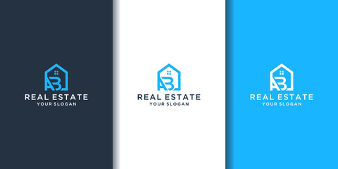 Letter ab home logo for real estate
