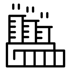 Manufacturing chimney icon. Outline manufacturing chimney vector icon for web design isolated on white background