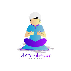 Illustration ramadan prayer boy muslim cartoon design