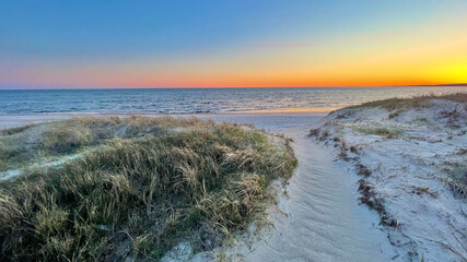 Beach Path at Chatham, Cape Cod at Sunset