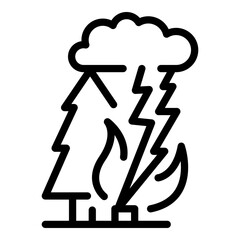 Thunder disaster icon. Outline thunder disaster vector icon for web design isolated on white background