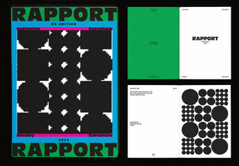 Fashion Catalog Guide Book with Textile Illustrated Elements Design