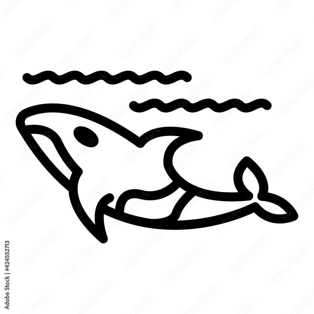 Wall mural wild whale icon. outline wild whale vector icon for web design isolated on white background