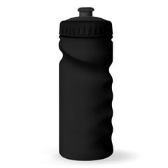Water Bottle white, Silver and Black Empty Glossy Metal Reusable Water Bottle. Illustration of container water for sport bike and fitness. Vector realistic 3d.