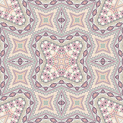 Mexican seamless pattern graphic design. Damask geometric texture. Textile print in ethnic style.