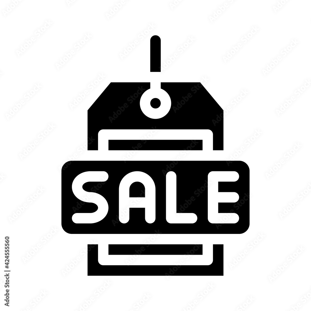 Wall mural label sale glyph icon vector. label sale sign. isolated symbol illustration