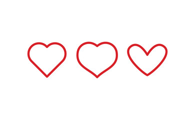 Heart linear icon. Valentine's day symbol. Hearts vector collection.