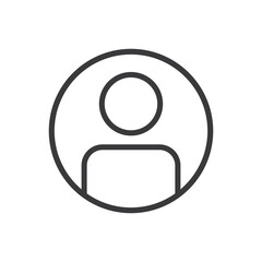 Login icon, vector user symbol. Simple linear pictogram. User interface account log in.