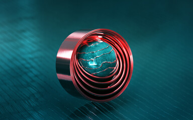 Metal rings with sphere