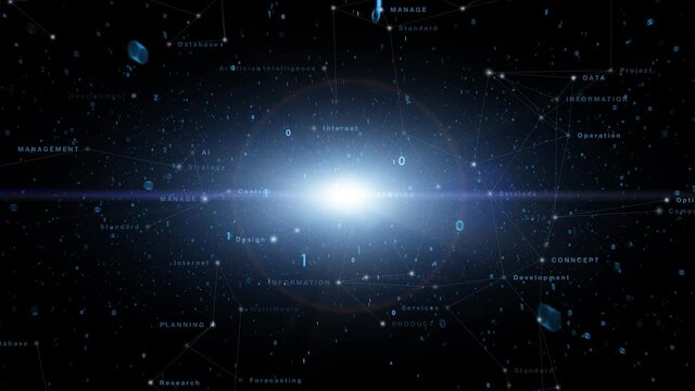 Business science management optimisation word cloud animation.