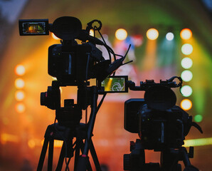 video camera on a tripod